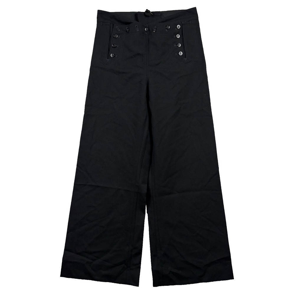 Vintage US Navy Trousers Mens 32x30 Black Wool Cracker Jack 13 Button Sailor 90s